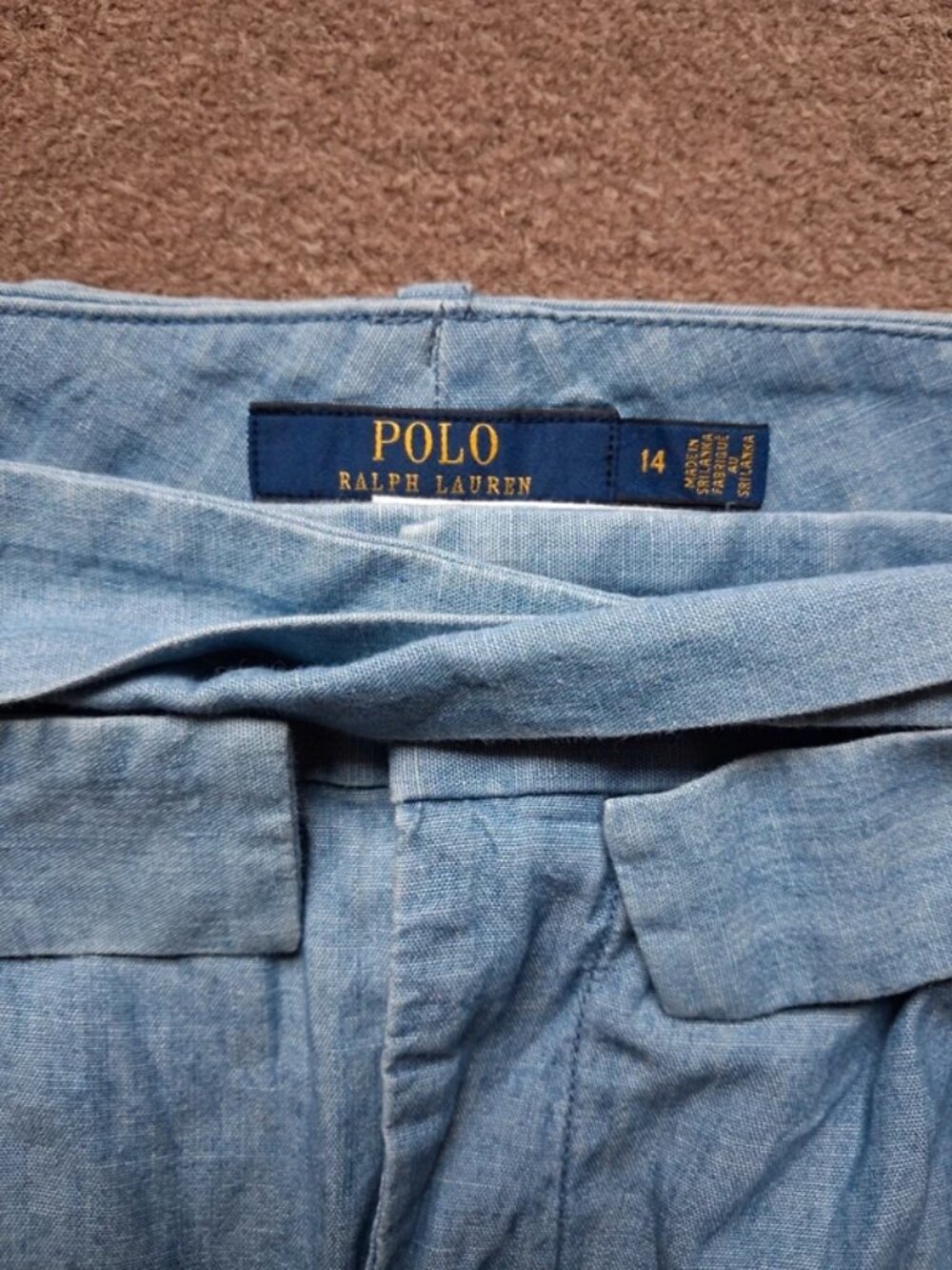 Polo Ralph Lauren Belted Chambray/Linen Shorts - Picture 3 of 5